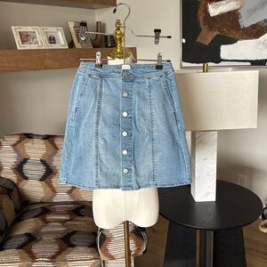A New Day Button Front Denim Skirt